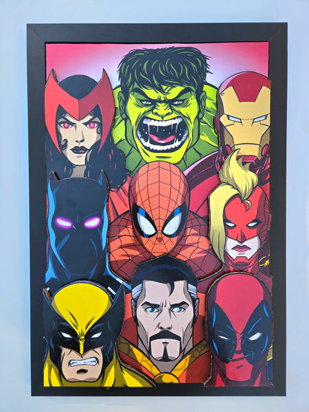 Collectible Cardboard: Marvel Superhero Explosion 3D Fan Art 1/50