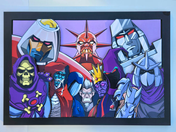 Collectible Cardboard: 80s Cartoon Villains Explosion 3D Fan Art 1/50